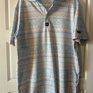 Bad Birdie Men's Geometric Pastel Polo